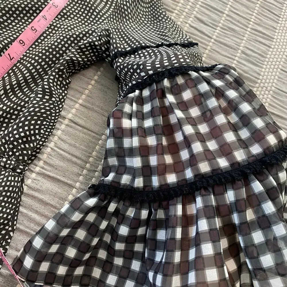 Jonathan Simkhai Dress Mixed Media Black White silk Blend Size XS Romance Flowy - Picture 6 of 10